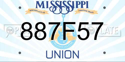 887F57 Mississippi License Plate