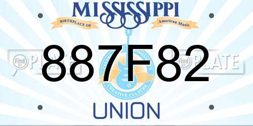 887F82 Mississippi License Plate
