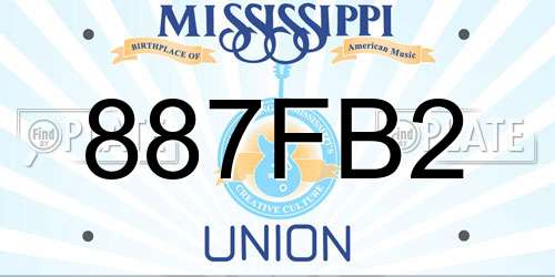 887FB2 Mississippi License Plate