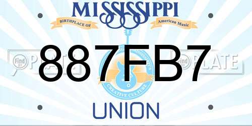 887FB7 Mississippi License Plate