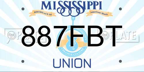 887FBT Mississippi License Plate