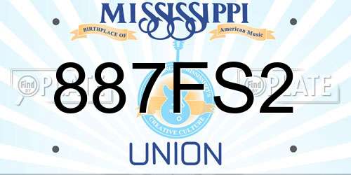 887FS2 Mississippi License Plate