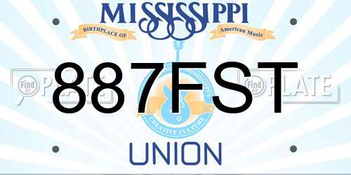 887FST Mississippi License Plate