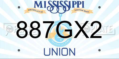 887GX2 Mississippi License Plate