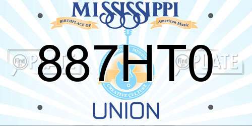 887HT0 Mississippi License Plate