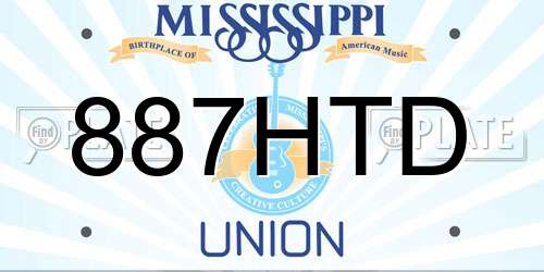 887HTD Mississippi License Plate