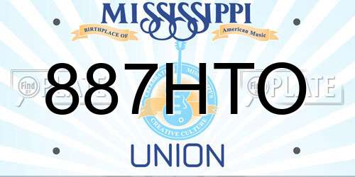 887HTO Mississippi License Plate