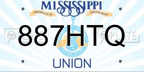 887HTQ Mississippi License Plate