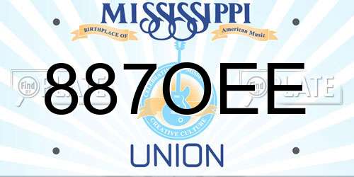 887OEE Mississippi License Plate