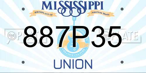 887P35 Mississippi License Plate