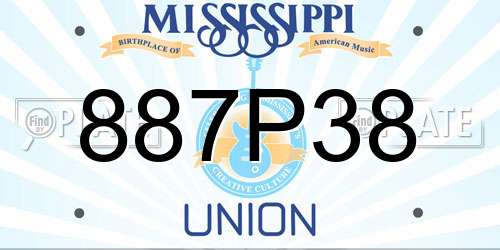 887P38 Mississippi License Plate