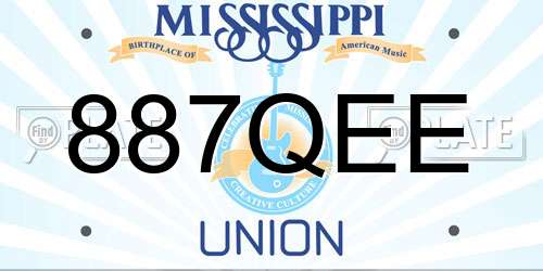 887QEE Mississippi License Plate