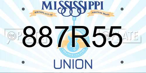 887R55 Mississippi License Plate