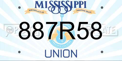 887R58 Mississippi License Plate