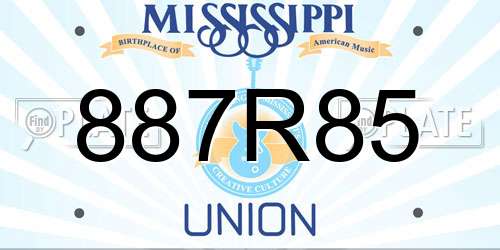 887R85 Mississippi License Plate