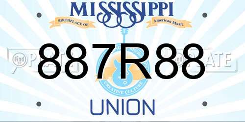 887R88 Mississippi License Plate