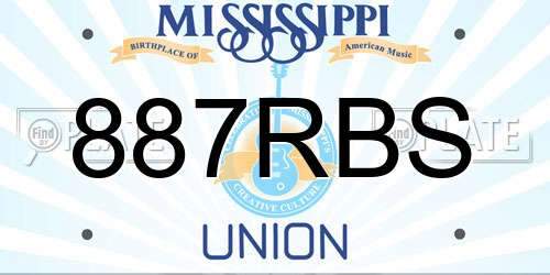 887RBS Mississippi License Plate