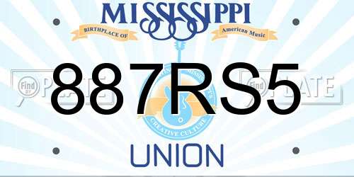 887RS5 Mississippi License Plate
