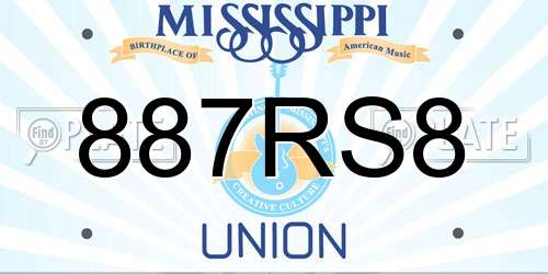 887RS8 Mississippi License Plate