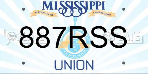 887RSS Mississippi License Plate
