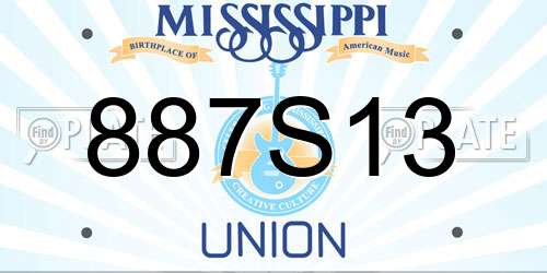 887S13 Mississippi License Plate