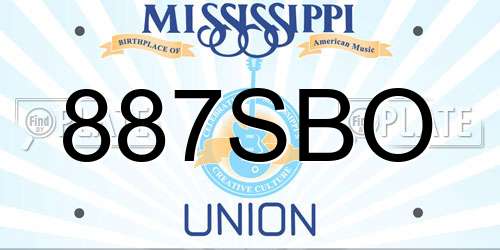 887SBO Mississippi License Plate