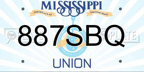887SBQ Mississippi License Plate