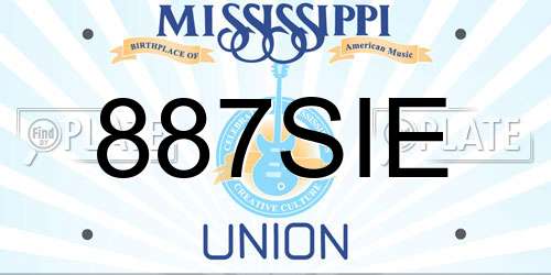 887SIE Mississippi License Plate