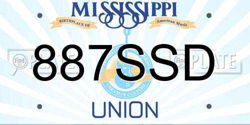 887SSD Mississippi License Plate