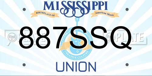 887SSQ Mississippi License Plate