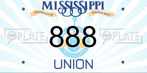 888 Mississippi License Plate