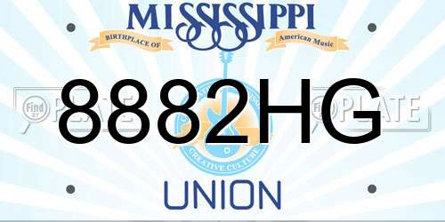 8882HG Mississippi License Plate