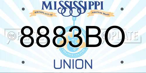 8883BO Mississippi License Plate