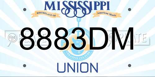 8883DM Mississippi License Plate