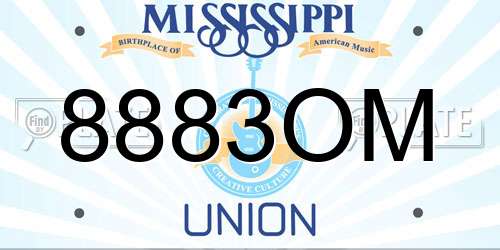 8883OM Mississippi License Plate