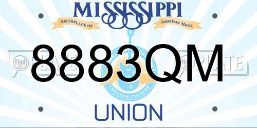 8883QM Mississippi License Plate