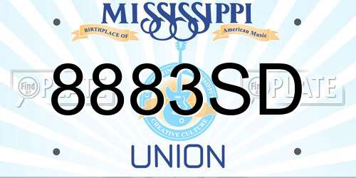 8883SD Mississippi License Plate