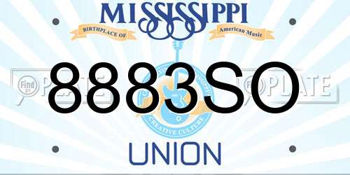 8883SO Mississippi License Plate