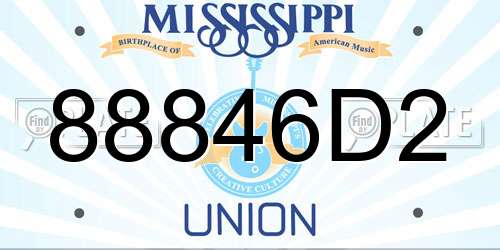88846D2 Mississippi License Plate