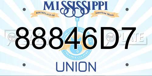88846D7 Mississippi License Plate