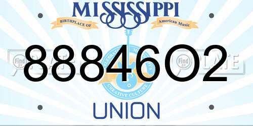 88846O2 Mississippi License Plate
