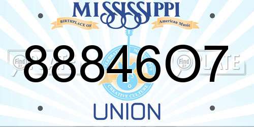 88846O7 Mississippi License Plate