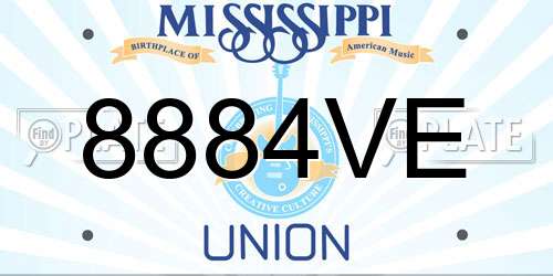 8884VE Mississippi License Plate
