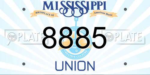 8885 Mississippi License Plate