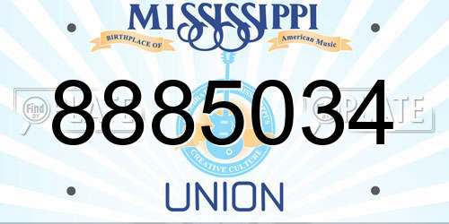 8885034 Mississippi License Plate