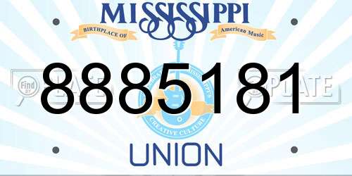 8885181 Mississippi License Plate