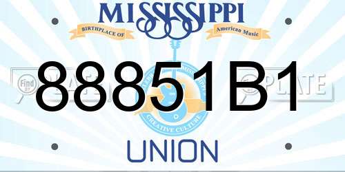 88851B1 Mississippi License Plate