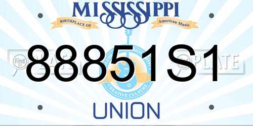 88851S1 Mississippi License Plate