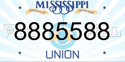 8885588 Mississippi License Plate