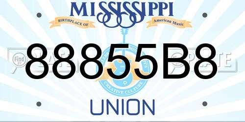 88855B8 Mississippi License Plate